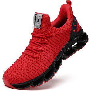 Women's Black Red Casual Running Walking Tennis Athletic Sneakers Shoes